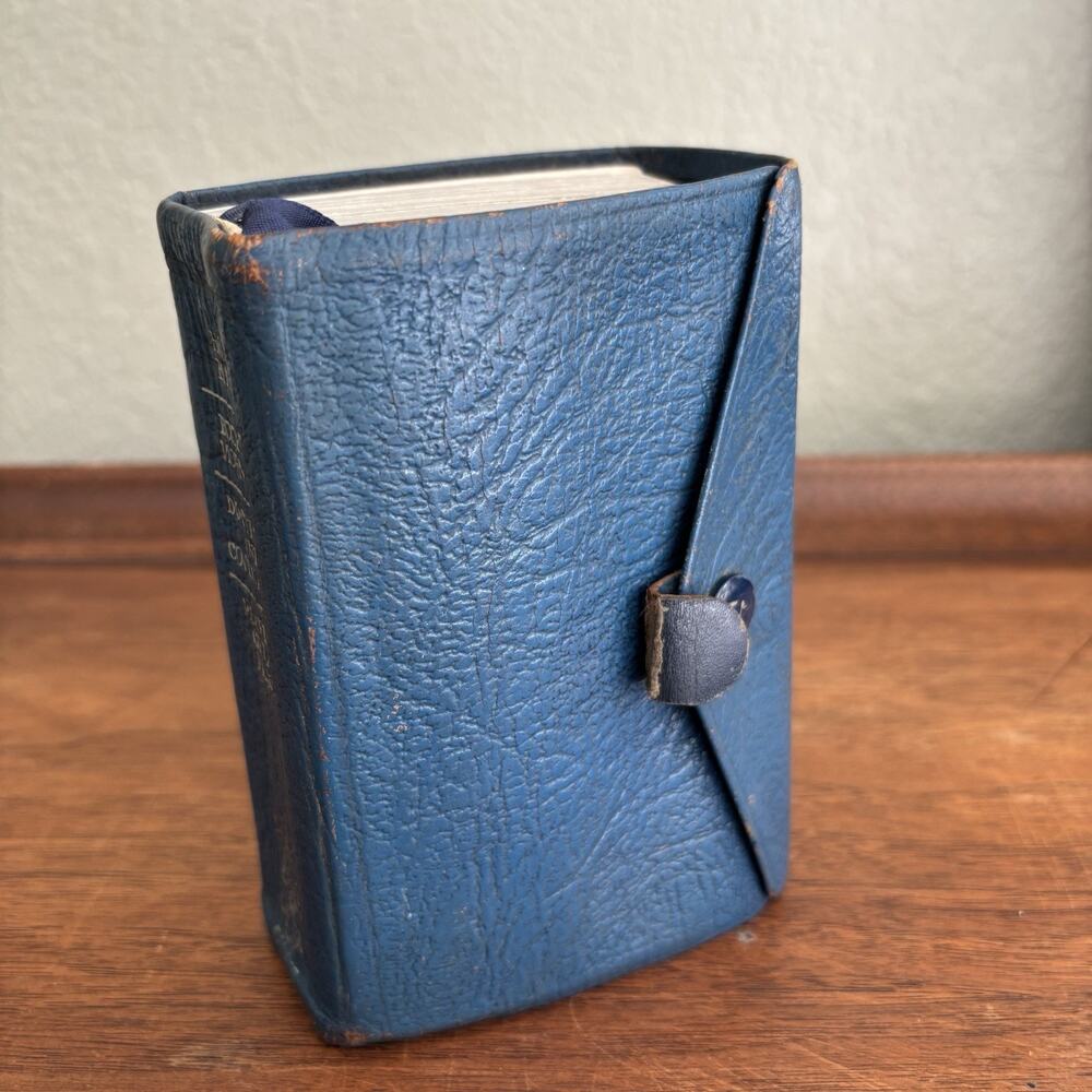 Vintage Snap Pocket Mini Quad Scriptures Bible Book of Mormon D&C Leather LDS